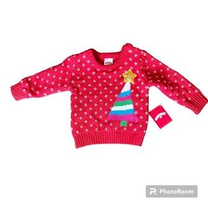 Red Christmas sweater by holiday time. Size 12 months.